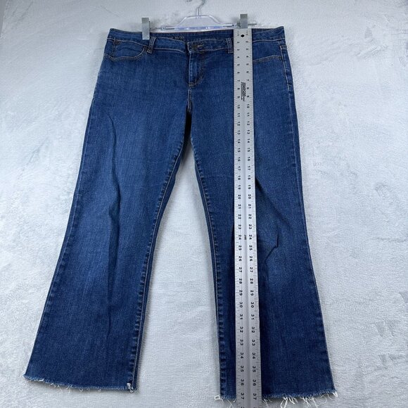 Talbots Signature Bootcut Jeans Womens Size 16/33 Medium Wash Frayed Hem Blue - Picture 10 of 12